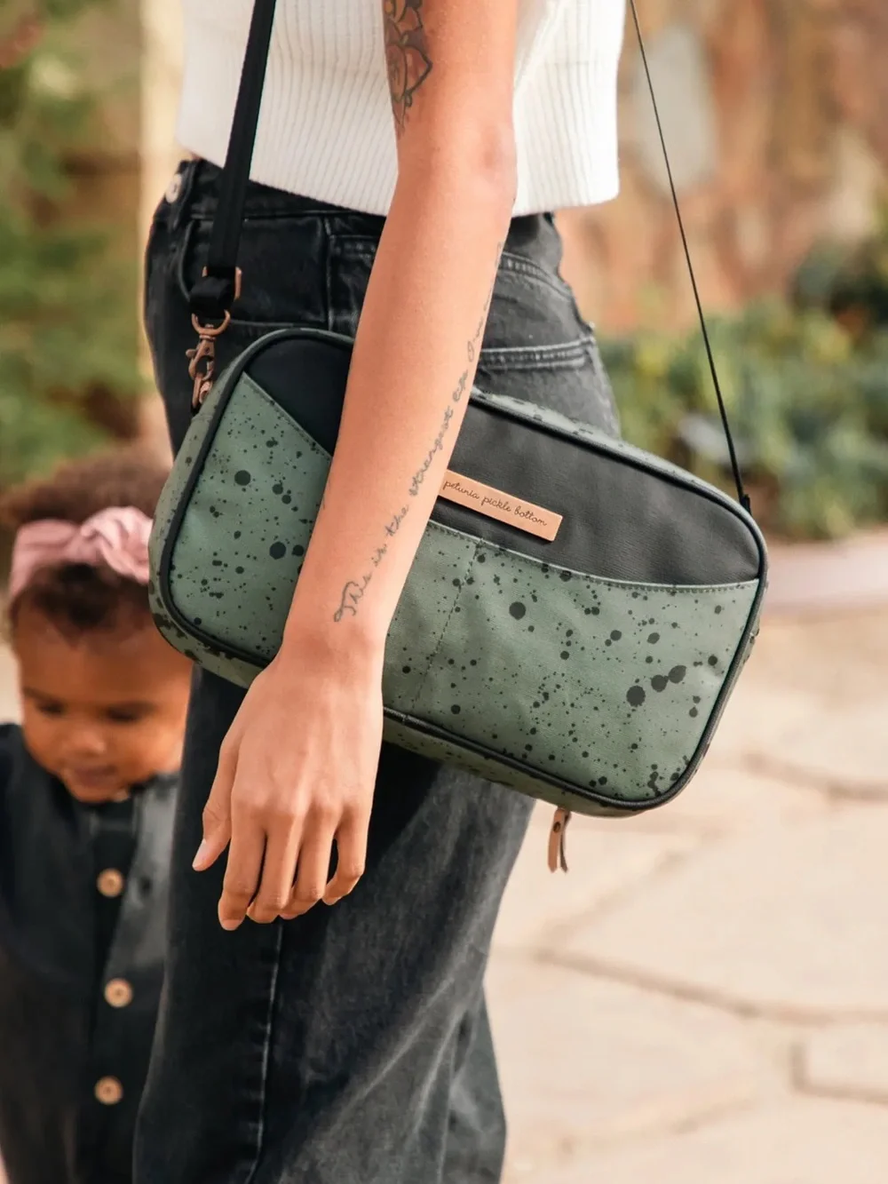 Petunia Pickle Bottom Companion Clutch - Olive Ink Blot